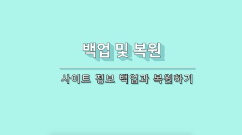 코드엠샵 백업 및 복원 영상